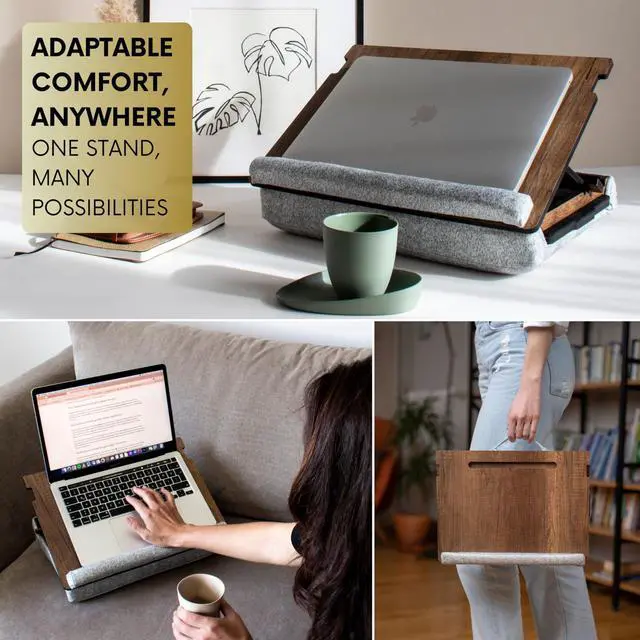 Alt view image 6 of 7 - Lap Desk for Laptop - Laptop Tray with Cushion, Portable Lap Desk for Lap, Adjustable Lapdesk, Couch Lap top Table for Work, Ergonomic Lap top Stand for Bed