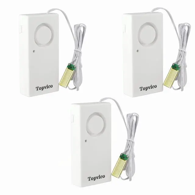 Main image of Water Leak Sensor Detector Flood Alarm for Basement RV Moisture 120dB Work Alone Battery Operated 3 Packs