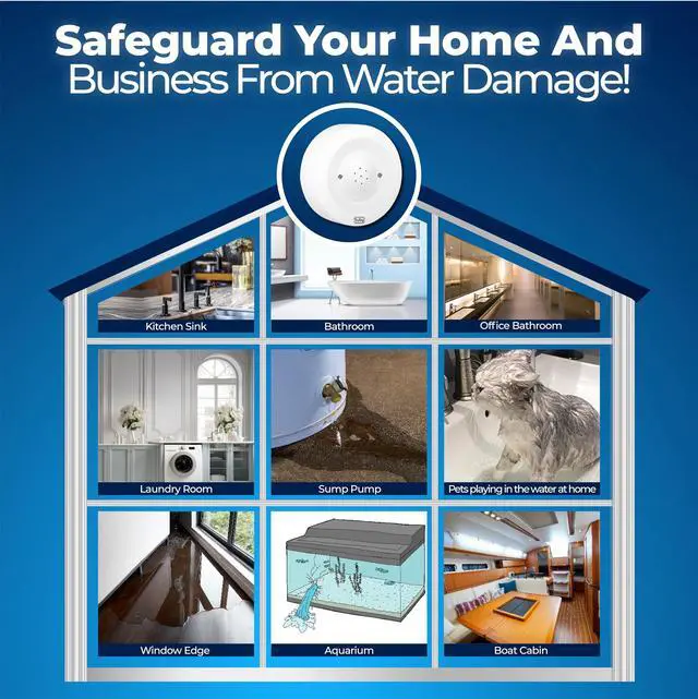 Alt view image 5 of 7 - WiFi Water Leak Detector No Hub Required, Easy Installation Smart Sensor for Home, Basement, Kitchen, Bathroom Moisture Sensor, Wireless, IP55 80dB Alarm Flood Sensors