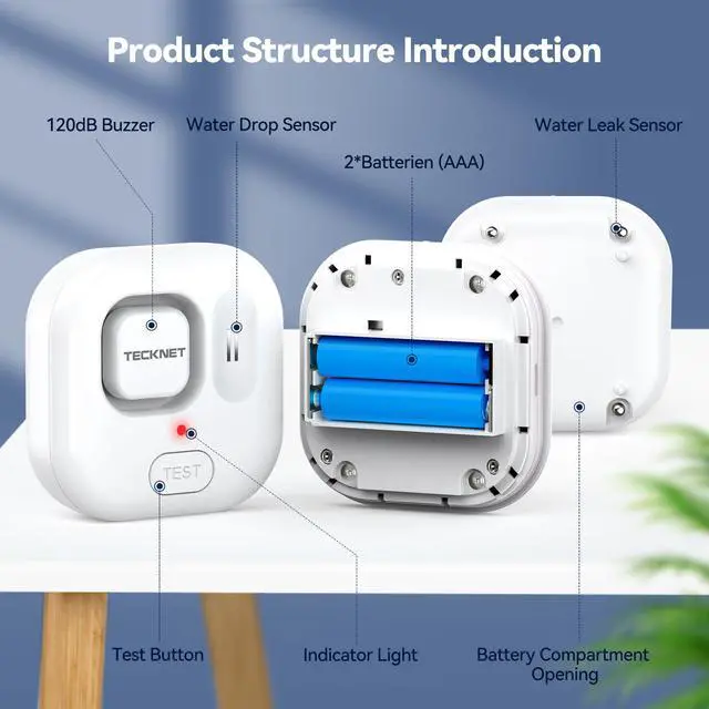 Alt view image 5 of 7 - Water Leak Detectors for Home, 120dB Water Sensor Alarm Leak Detector, IP66 Waterproof, Water Leak Detectors for Bathroom, Sink, Laundry, Window, Basements, Kitchens(3 Pack, Battery Included)