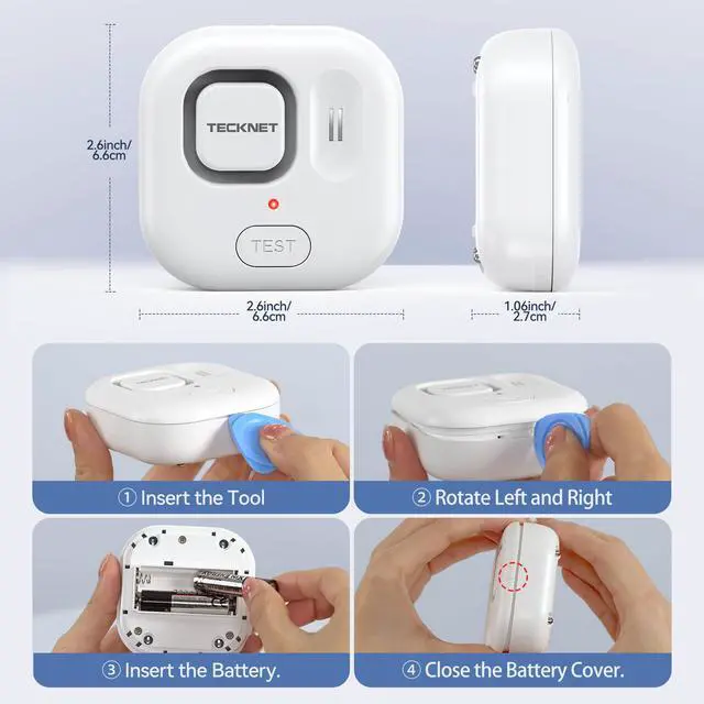 Alt view image 6 of 7 - Water Leak Detectors for Home, 120dB Water Sensor Alarm Leak Detector, IP66 Waterproof, Water Leak Detectors for Bathroom, Sink, Laundry, Window, Basements, Kitchens(3 Pack, Battery Included)