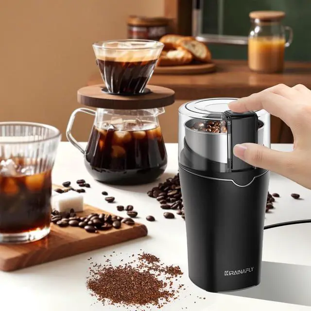 Alt view image 6 of 7 - Spice Grinder Electric, Electric Coffee Bean Grinder for Kitchen, Stainless Steel Removable Chamber, Up to 12 Cups, Easy for Coffee Beans,Spices,Herb,flaxseed and Nuts, Silver