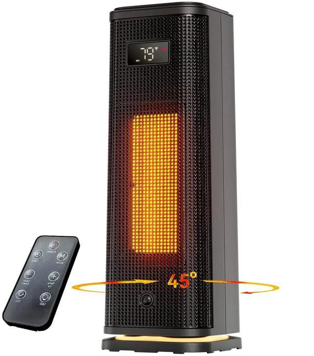 Main image of Space Heater for Indoor Use, 15.9" Portable 1500W Fast Heating PTC Ceramic Heater with 12H Timer, Thermostat, 4 Modes, 45° Oscillation, Quiet & Safe for Home Office Bedroom