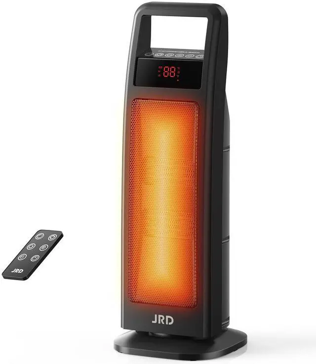 Main image of Space Heater Indoor, 1500W PTC Electric Heaters with Thermostat, 75° Oscillation, 1-8H Timer, Ceramic heaters for Indoor use with Remote, Fast Safety Room Heater for Home Bedroom Office