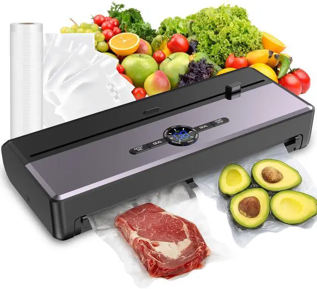 Main image of Sealer Machine for Food Storage, 85KPA Strong Suction, Dry/Moist Mode, Automatic Seal in 10-20 Seconds with 10 Vacuum Bags & 1 Roll, Built-in Cutter, Bag Storage & Vacuum Hose, for Home Kitchen Use