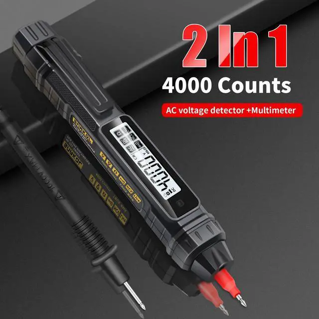 Alt view image 2 of 7 - Pen Type Digital Multimeter Voltage Tester NCV Non-Contact Meter 600V Voltmeter, with LCD Backlit Display, Measure AC DC Voltage Resistance Diode Continuity for Electrician Tools