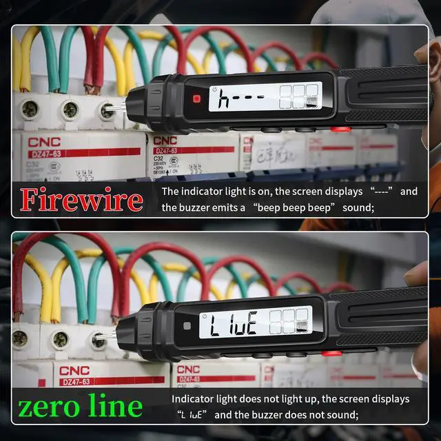 Alt view image 3 of 7 - Pen Type Digital Multimeter Voltage Tester NCV Non-Contact Meter 600V Voltmeter, with LCD Backlit Display, Measure AC DC Voltage Resistance Diode Continuity for Electrician Tools