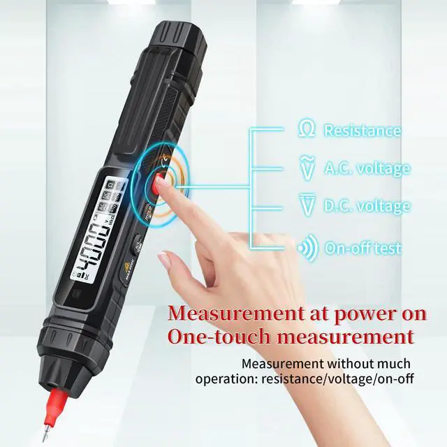 Alt view image 6 of 7 - Pen Type Digital Multimeter Voltage Tester NCV Non-Contact Meter 600V Voltmeter, with LCD Backlit Display, Measure AC DC Voltage Resistance Diode Continuity for Electrician Tools