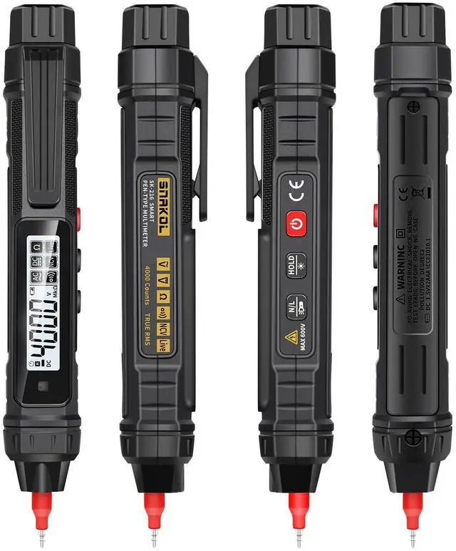 Alt view image 7 of 7 - Pen Type Digital Multimeter Voltage Tester NCV Non-Contact Meter 600V Voltmeter, with LCD Backlit Display, Measure AC DC Voltage Resistance Diode Continuity for Electrician Tools