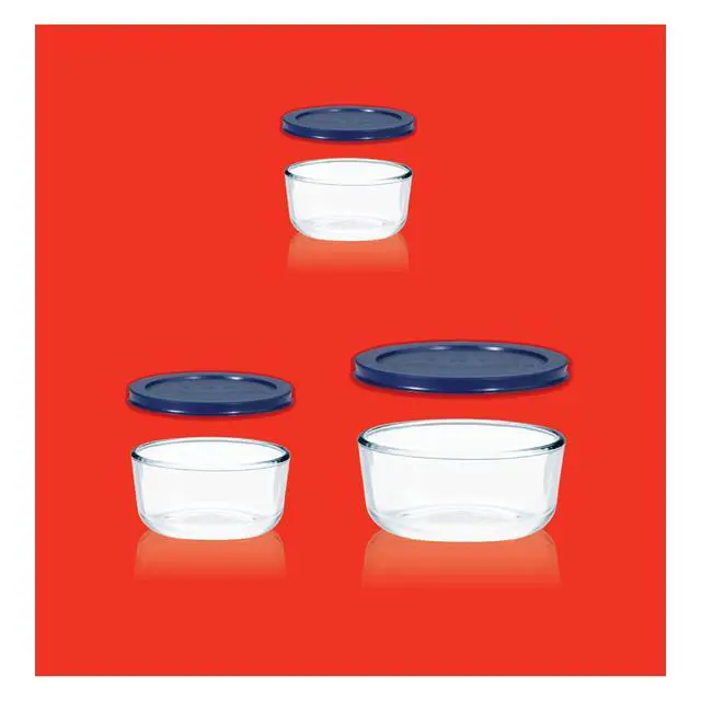 Alt view image 6 of 6 - Simply Store (3-Pack) Glass Food Storage Containers Set, (2, 4 & 7 Cup) Meal Prep Containers With Plastic BPA-Free Lids, Dishwasher & Microwave Safe