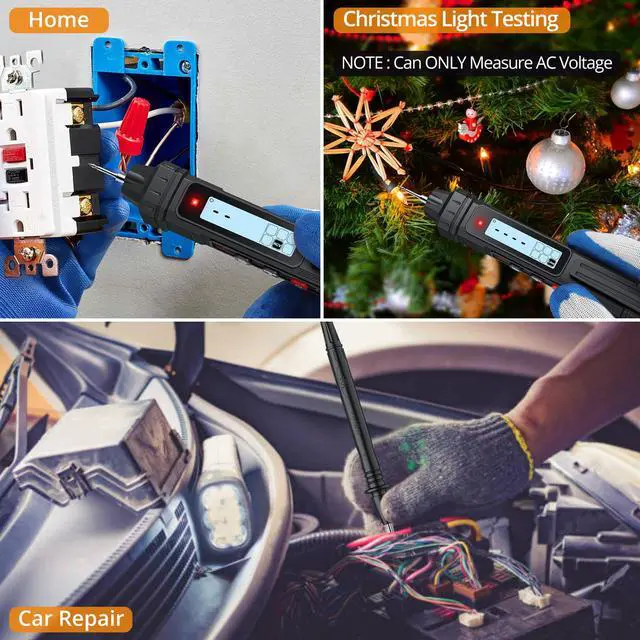 Alt view image 2 of 7 - 2 in 1 Pen Type Digital Multimeter Voltage Tester 4000 Counts Intelligent TRMS Multimeter Non-Contact Voltmeter for Testing AC/DC Voltage Resistance Continuity Capacitance Diode Live Wire