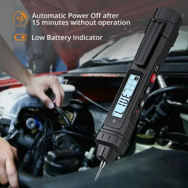 Alt view image 4 of 7 - 2 in 1 Pen Type Digital Multimeter Voltage Tester 4000 Counts Intelligent TRMS Multimeter Non-Contact Voltmeter for Testing AC/DC Voltage Resistance Continuity Capacitance Diode Live Wire