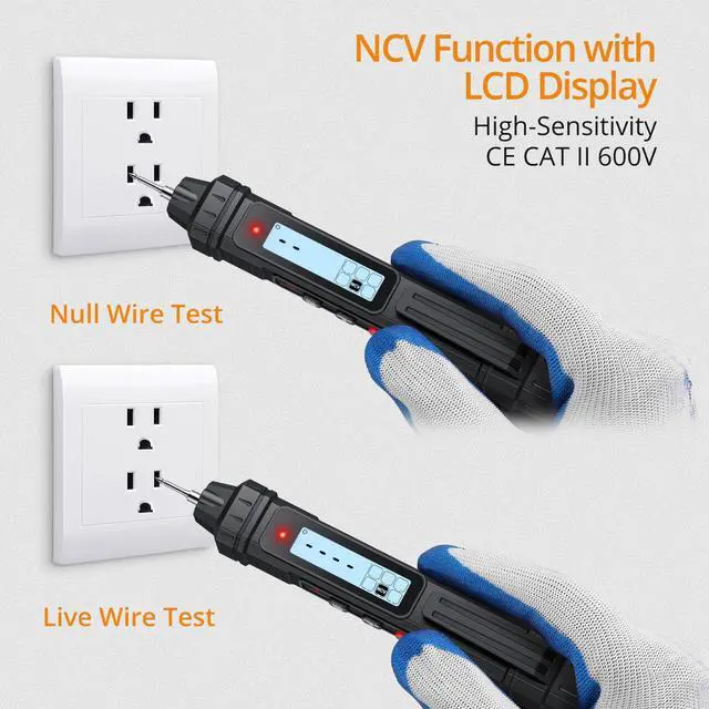 Alt view image 5 of 7 - 2 in 1 Pen Type Digital Multimeter Voltage Tester 4000 Counts Intelligent TRMS Multimeter Non-Contact Voltmeter for Testing AC/DC Voltage Resistance Continuity Capacitance Diode Live Wire