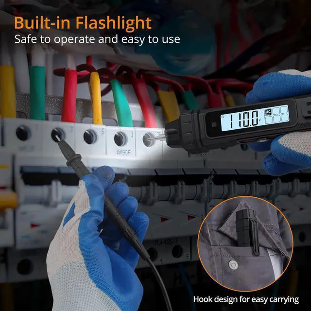 Alt view image 6 of 7 - 2 in 1 Pen Type Digital Multimeter Voltage Tester 4000 Counts Intelligent TRMS Multimeter Non-Contact Voltmeter for Testing AC/DC Voltage Resistance Continuity Capacitance Diode Live Wire