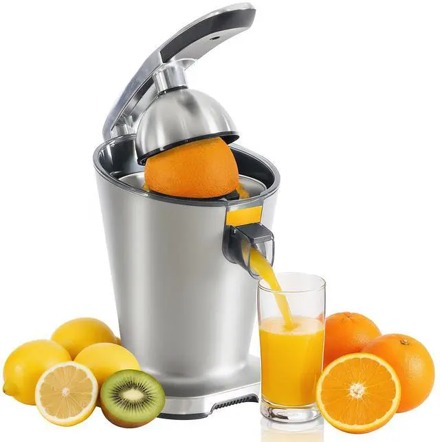 Main image of Electric Citrus Juicer, Automatic Orange Juicer Squeezer with Soft-Grip Handle, Orange Juice Extractor Machines for Lemon Lime Grapefruit, Auto Shut-Off & Dishwasher Safe Parts, Silver