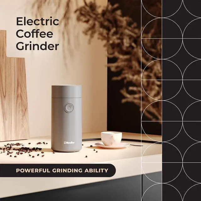 Alt view image 2 of 7 - Electric Coffee Grinder for Spice, Nut, Herbs and Coffee Beans, Sharp Blade, Stainless Steel - Gray