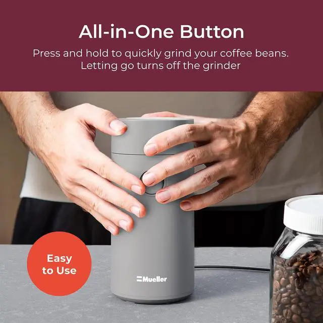 Alt view image 6 of 7 - Electric Coffee Grinder for Spice, Nut, Herbs and Coffee Beans, Sharp Blade, Stainless Steel - Gray