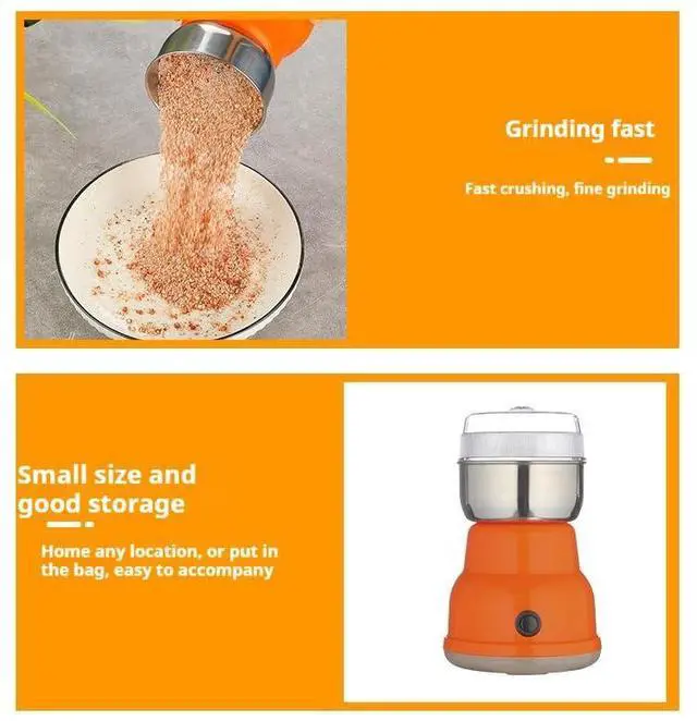 Alt view image 4 of 7 - Kitchen Grinder | 500W Electric Mill | Grinds Spices, Nuts, Grains, Coffee | 1 Stainless Steel Blade | Wet & Dry Use