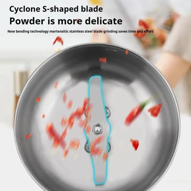 Alt view image 3 of 7 - Kitchen Grinder | 500W Electric Mill | Grinds Spices, Nuts, Grains, Coffee | 1 Stainless Steel Blade | Wet & Dry Use