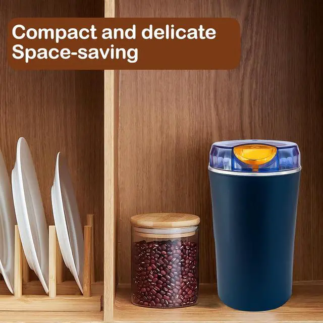 Alt view image 2 of 6 - Electric Herb & Spice Grinder One-Touch Stainless Steel Grinder for Herbs, Spices, Coffee, Nuts, Seeds Powerful 30000 RPM Motor, Stainless Steel Blades, Cleaning Brush Included