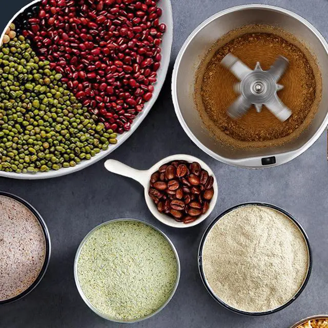 Alt view image 3 of 6 - Electric Herb & Spice Grinder One-Touch Stainless Steel Grinder for Herbs, Spices, Coffee, Nuts, Seeds Powerful 30000 RPM Motor, Stainless Steel Blades, Cleaning Brush Included