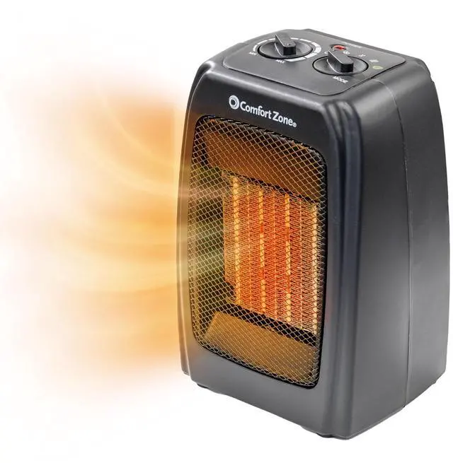 Main image of CZ442E Personal Energy Save Ceramic Heater - 1500W Portable with Adjustable Thermostat, Tip-Over Switch & Overheat Protection, Black