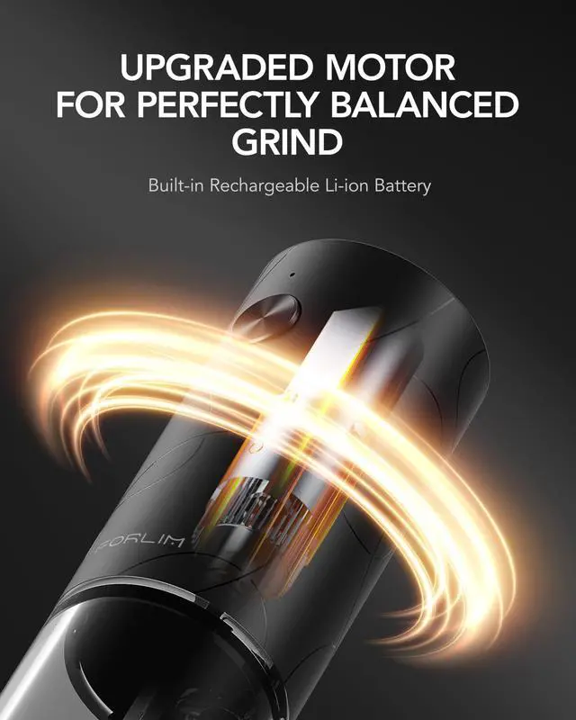 Alt view image 7 of 7 - Electric Salt & Pepper Grinder Set, Rechargeable 2 Pack, Black White