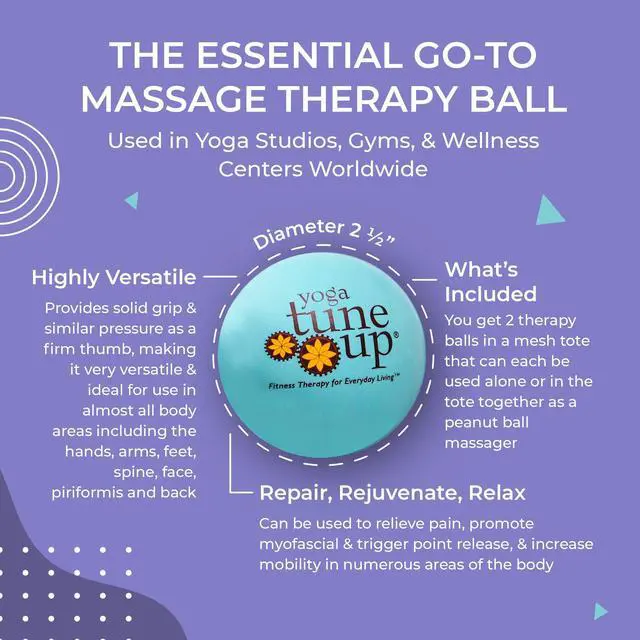 Alt view image 3 of 6 - Therapy Balls in Tote by Tune Up Fitness - Massage Balls for Trigger Point, Pressure Point & Myofascial Release - Use as Single or Peanut Ball for Pain Relief & Relaxation (Aqua Blue)