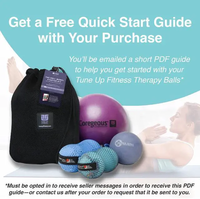 Alt view image 5 of 6 - Therapy Balls in Tote by Tune Up Fitness - Massage Balls for Trigger Point, Pressure Point & Myofascial Release - Use as Single or Peanut Ball for Pain Relief & Relaxation (Aqua Blue)