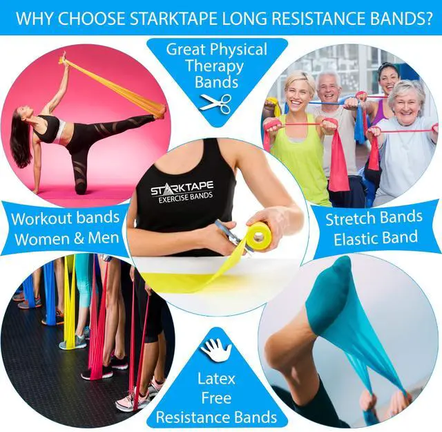 Alt view image 6 of 7 - Resistance Bands 8 Yard Professional Roll. Non-Latex Elastic Exercise Fitness Band for Upper & Lower Body, Physical Therapy, Pilates, Rehab, Yoga, Pilates, Home Workout. Extra Light Yellow