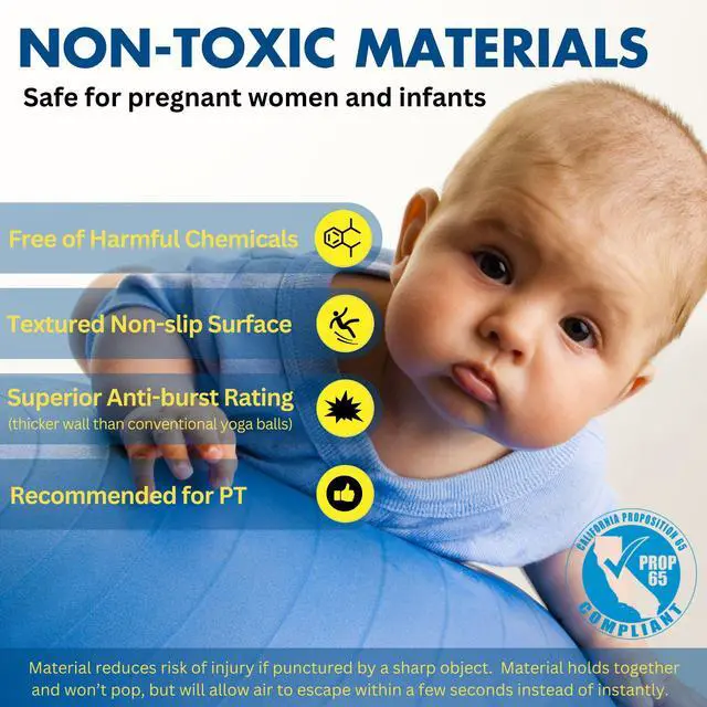 Alt view image 5 of 7 - Yoga Ball Chair, Exercise Ball Chair with Base or Stand for Home Office Desk Sitting or Workout, Balance Ball & Stability Ball Seat for Back, abs (Black, 23-26 inches/58-65 cm)