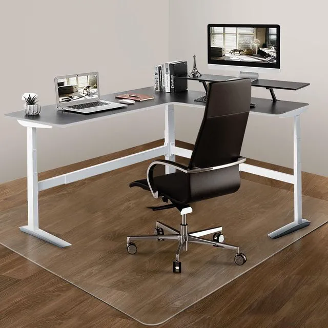 Main image of Office Chair Mat for Hardwood Floor: 63"x 51" Extra Large Floor Mat for Rolling Chair and Computer Desk, Clear Chair Mat Heavy Duty Plastic Protector for L Desk, Home, Gaming Easy Glide
