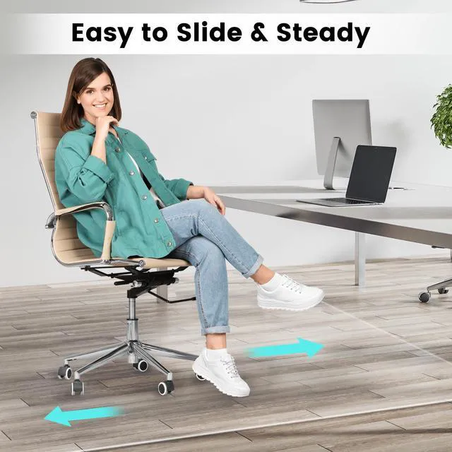 Alt view image 2 of 7 - Office Chair Mat for Hardwood Floor: 63"x 51" Extra Large Floor Mat for Rolling Chair and Computer Desk, Clear Chair Mat Heavy Duty Plastic Protector for L Desk, Home, Gaming Easy Glide