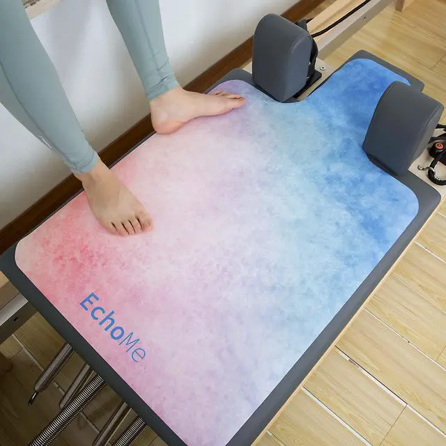 Alt view image 5 of 7 - Classic Pilates Reformer Mat Sweat-Wicking, Lightweight Foldable, Portable with Cotton Tote Bag, Fits Balanced Body Merrithew Aeropilates (Candy)