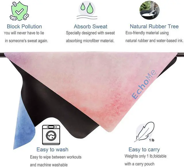 Alt view image 4 of 7 - Classic Pilates Reformer Mat Sweat-Wicking, Lightweight Foldable, Portable with Cotton Tote Bag, Fits Balanced Body Merrithew Aeropilates (Candy)