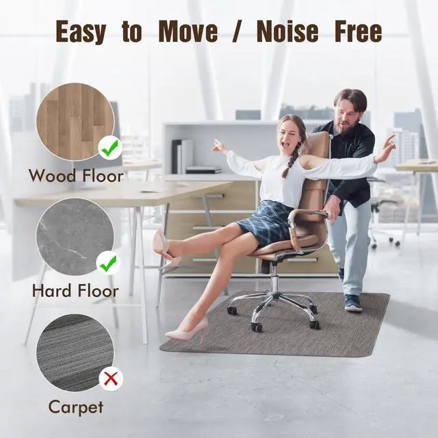 Alt view image 5 of 7 - Office Chair Mat for Hardwood Floors, Anti-Slip PVC, 36 x 48 Inch