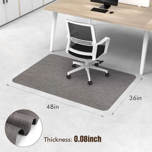 Alt view image 2 of 7 - Office Chair Mat for Hardwood Floors, Anti-Slip PVC, 36 x 48 Inch