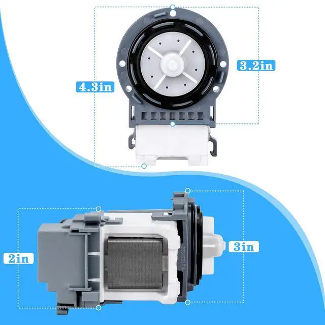 Alt view image 4 of 6 - New Washer Drain Pump DC31-00054D DC31-00187A PX3516-01 for Samsung | Washing Machine Models in the WA4, WA5, WF2, WF3, WF4, and WF5 series by