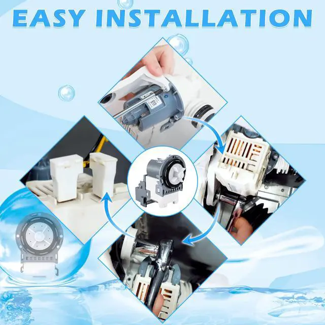 Alt view image 6 of 6 - New Washer Drain Pump DC31-00054D DC31-00187A PX3516-01 for Samsung | Washing Machine Models in the WA4, WA5, WF2, WF3, WF4, and WF5 series by