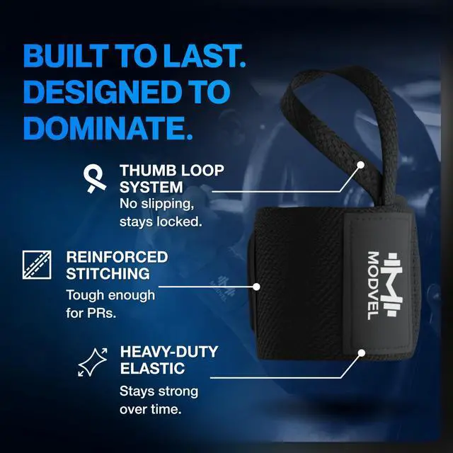 Alt view image 3 of 7 - Adjustable Wrist Wraps for Gym & Lifting Thick, Breathable Support Straps for Wrist Stability, Comfort & Grip Ideal for Weight Training, CrossFit & Gym Workouts Black (2-Pack)