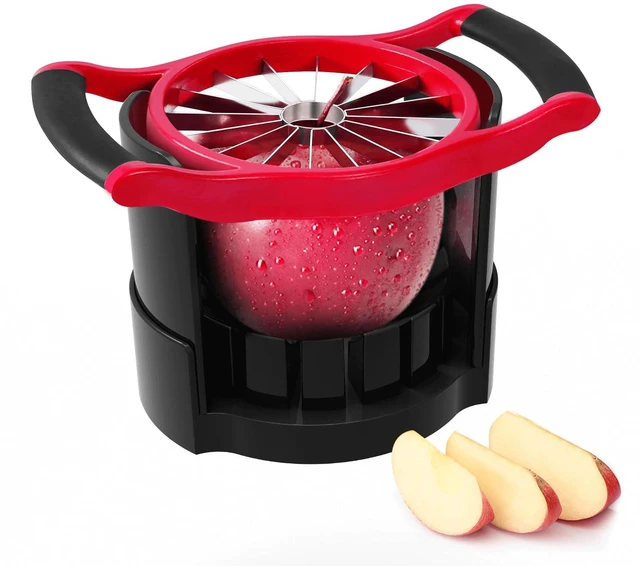 Main image of Cut 16 Thin Slices All the Way Through, HEAVY - DUTY Stainless Steel Apple Corer & Slicer for Fruits & Vegetables - Dishwasher Safe