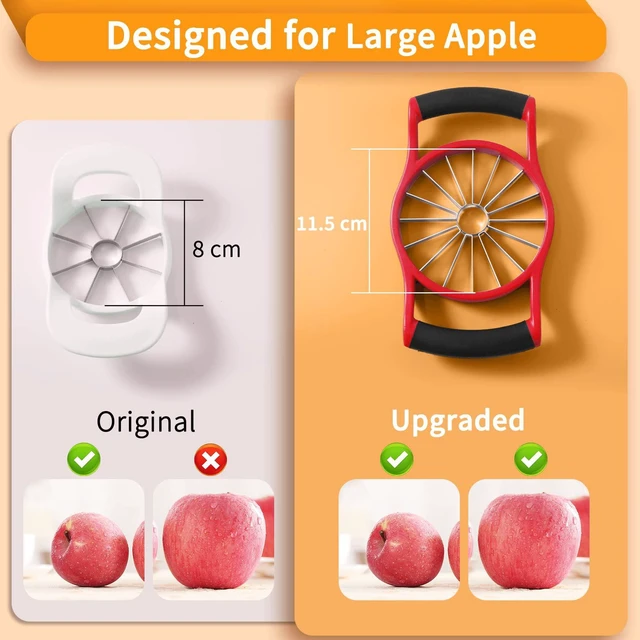Alt view image 2 of 7 - Cut 16 Thin Slices All the Way Through, HEAVY - DUTY Stainless Steel Apple Corer & Slicer for Fruits & Vegetables - Dishwasher Safe