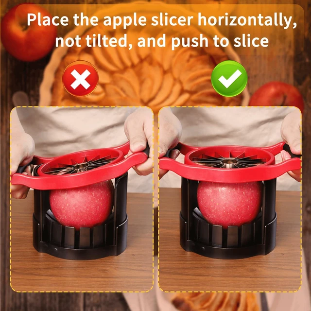 Alt view image 5 of 7 - Cut 16 Thin Slices All the Way Through, HEAVY - DUTY Stainless Steel Apple Corer & Slicer for Fruits & Vegetables - Dishwasher Safe
