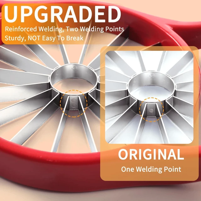 Alt view image 7 of 7 - Cut 16 Thin Slices All the Way Through, HEAVY - DUTY Stainless Steel Apple Corer & Slicer for Fruits & Vegetables - Dishwasher Safe