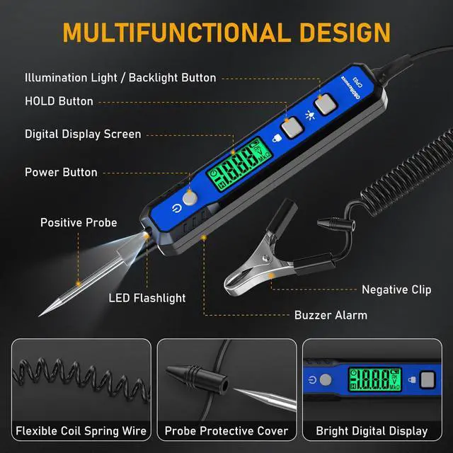 Alt view image 2 of 7 - Auto Test Light, 0.8-100V DC Voltage Power Circuit Probe Tester