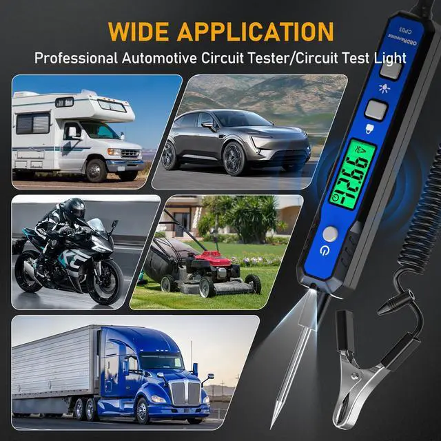 Alt view image 7 of 7 - Auto Test Light, 0.8-100V DC Voltage Power Circuit Probe Tester
