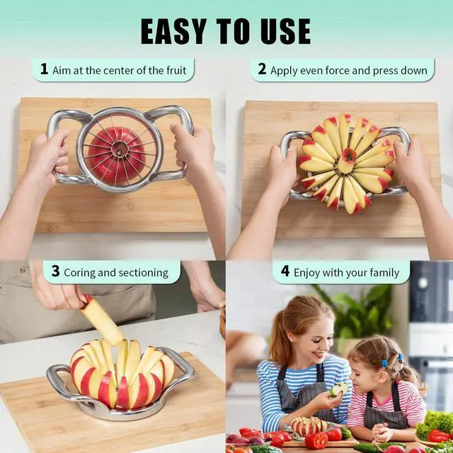 Alt view image 3 of 7 - 5.5 Inch Extra Large 16-Slice Apple Corer, Heavy Duty Divider Wedger Cutter