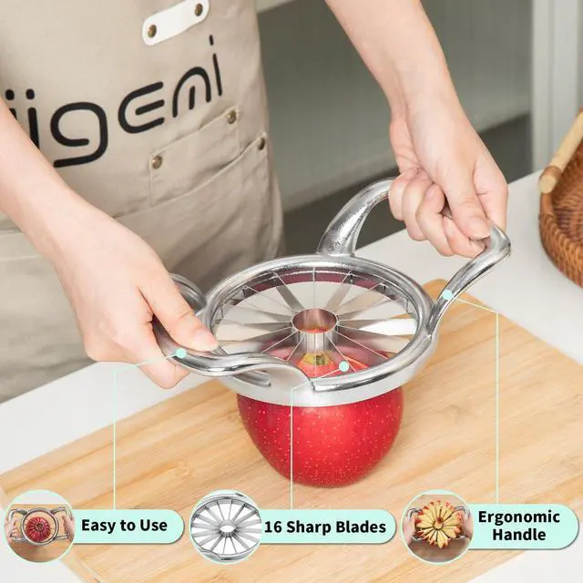 Alt view image 4 of 7 - 5.5 Inch Extra Large 16-Slice Apple Corer, Heavy Duty Divider Wedger Cutter