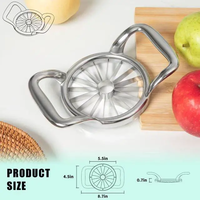 Alt view image 6 of 7 - 5.5 Inch Extra Large 16-Slice Apple Corer, Heavy Duty Divider Wedger Cutter