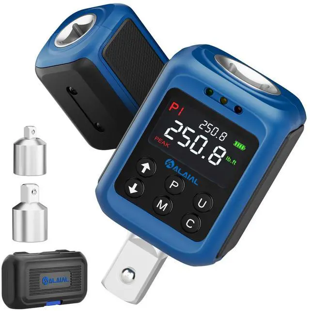 Main image of Digital Torque Adapter 1/2", 3.7-250.8 Ft-lb/5-340 Nm, Digital Torque Wrench Converter with ±2% Accuracy, Buzzer and LED Indicator, 2 Modes, 4 Units, 3/8'' & 1/4'' Adapters for Car, Moto